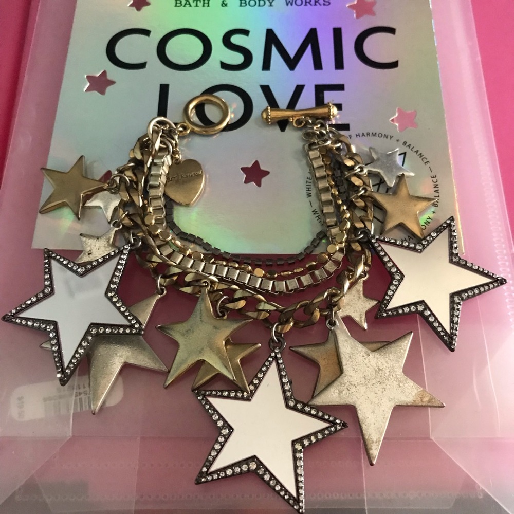Mirror rock Star cosmic Barbie bracelet vintage Betsey Johnson galaxy rhinestone